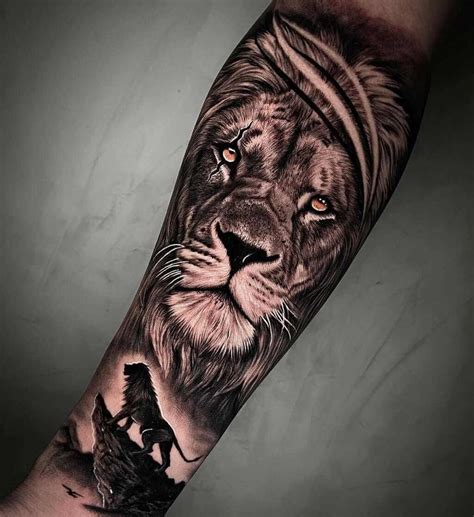 lion arm tattoo|lion forearm tattoos men.